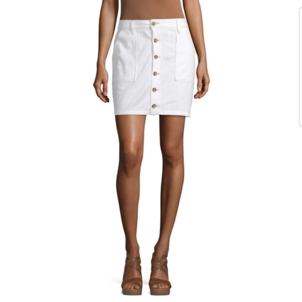 a.n.a Button Front Utility Twill Skirt